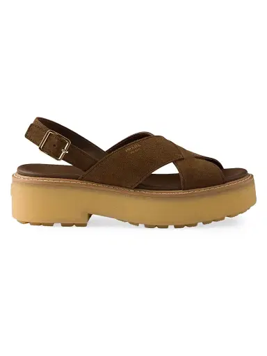 Prada Women's Suede Sandals - Brown | Thumbnail 1 Prada Women's Suede Sandals - Brown | Thumbnail 1