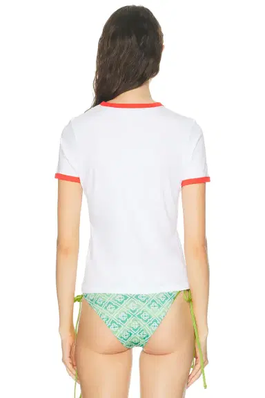 Casablanca Innocence Triangle Longline Ringer T-Shirt | Thumbnail 3 Casablanca Innocence Triangle Longline Ringer T-Shirt | Thumbnail 3