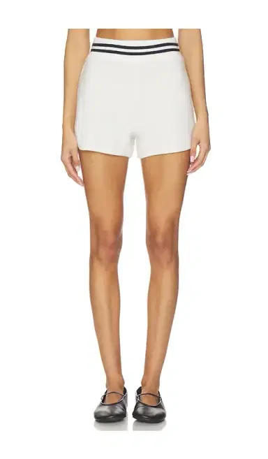 White + Warren Cashmere Varsity Shorts | Thumbnail 1 White + Warren Cashmere Varsity Shorts | Thumbnail 1