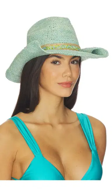 florabella Skyler Crochet Raffia Cowboy Hat | Thumbnail 1 florabella Skyler Crochet Raffia Cowboy Hat | Thumbnail 1