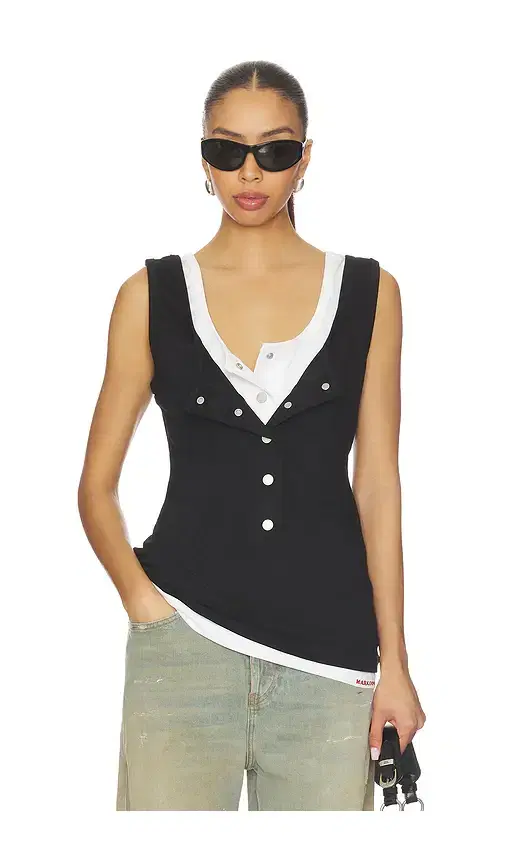 Layered Open-collared Vest Layered Open-collared Vest