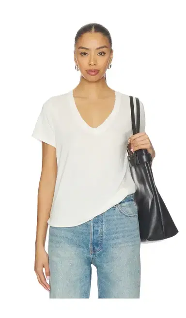ÉTERNE Cotton V-neck T-shirt | Thumbnail 1 ÉTERNE Cotton V-neck T-shirt | Thumbnail 1