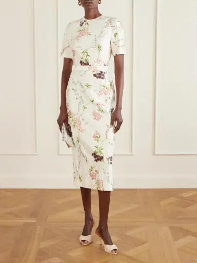 Erdem Belted Floral-print Crinkled Satin Midi Dress | Thumbnail 2 Erdem Belted Floral-print Crinkled Satin Midi Dress | Thumbnail 2
