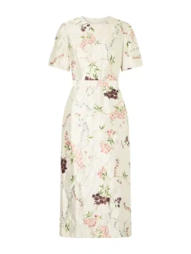Erdem Belted Floral-print Crinkled Satin Midi Dress | Thumbnail 1 Erdem Belted Floral-print Crinkled Satin Midi Dress | Thumbnail 1
