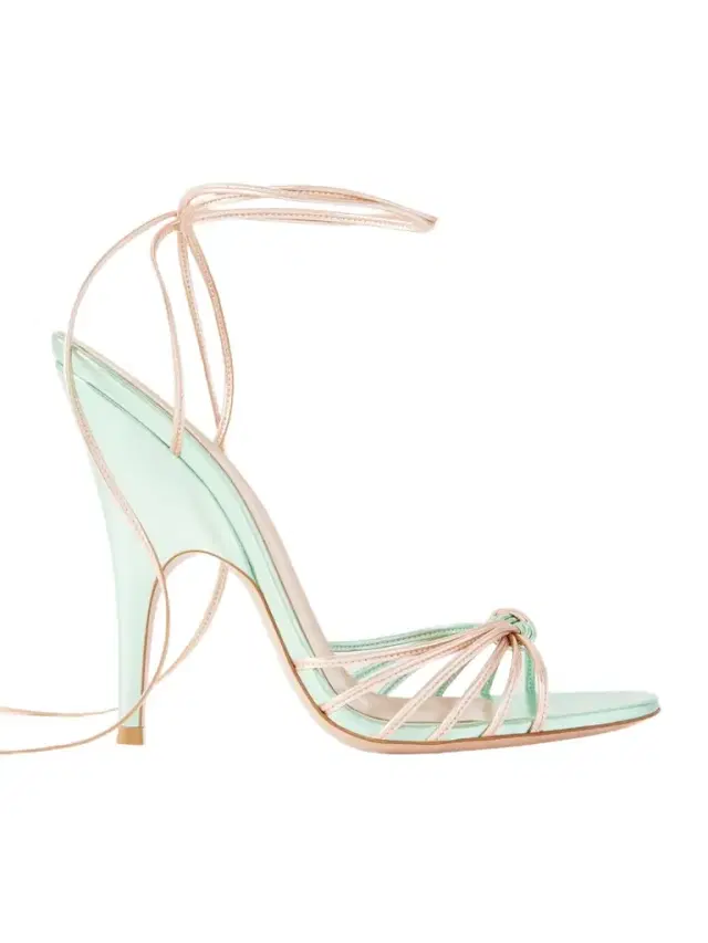 Gianvito Rossi Knotted Metallic Leather Sandals