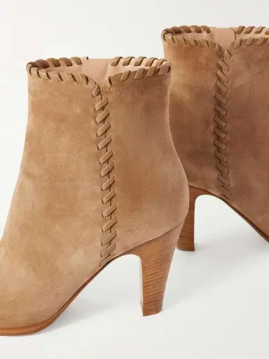 Gianvito Rossi Whipstitched Leather-trimmed Suede Ankle Boots | Thumbnail 5 Gianvito Rossi Whipstitched Leather-trimmed Suede Ankle Boots | Thumbnail 5