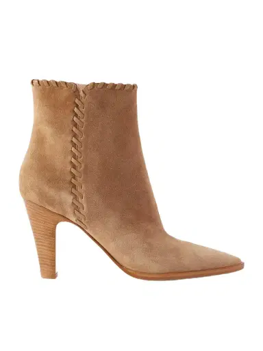 Gianvito Rossi Whipstitched Leather-trimmed Suede Ankle Boots | Thumbnail 1 Gianvito Rossi Whipstitched Leather-trimmed Suede Ankle Boots | Thumbnail 1
