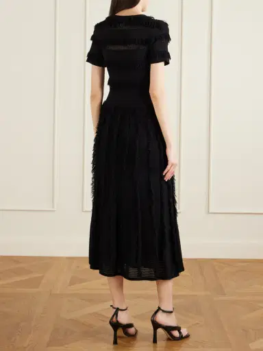 Max Mara Grazia Fringed Knitted Midi Dress | Thumbnail 4 Max Mara Grazia Fringed Knitted Midi Dress | Thumbnail 4