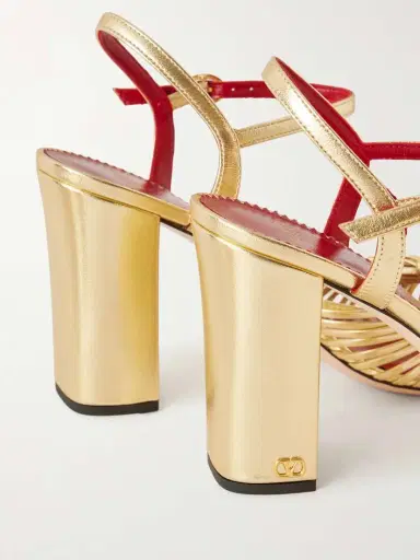 Valentino Garavani Annet 90 Knotted Metallic Leather Sandals | Thumbnail 5 Valentino Garavani Annet 90 Knotted Metallic Leather Sandals | Thumbnail 5