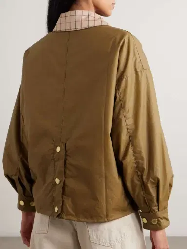 Barbour Launton Checked Corduroy-trimmed Waxed-cotton Jacket | Thumbnail 4 Barbour Launton Checked Corduroy-trimmed Waxed-cotton Jacket | Thumbnail 4
