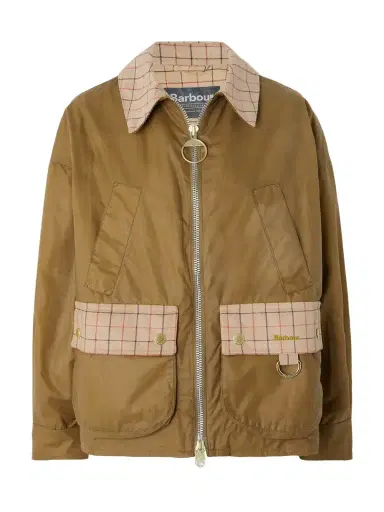 Barbour Launton Checked Corduroy-trimmed Waxed-cotton Jacket | Thumbnail 1 Barbour Launton Checked Corduroy-trimmed Waxed-cotton Jacket | Thumbnail 1