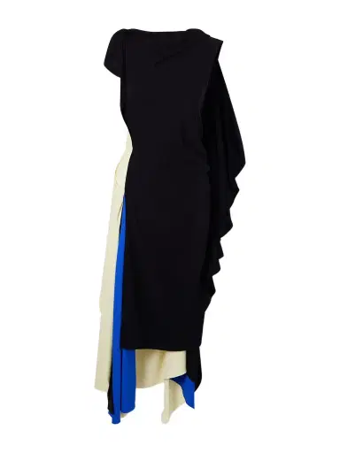 Loewe Asymmetric Draped Crepe-jersey Midi Dress | Thumbnail 1 Loewe Asymmetric Draped Crepe-jersey Midi Dress | Thumbnail 1