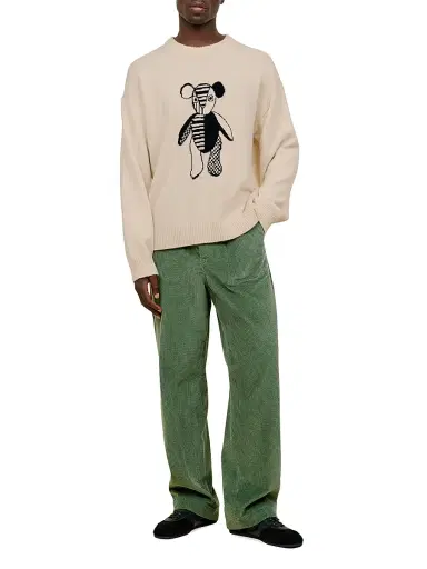 The Elder Statesman Men's Teddy Cashmere Knit Sweater - Black | Thumbnail 2 The Elder Statesman Men's Teddy Cashmere Knit Sweater - Black | Thumbnail 2