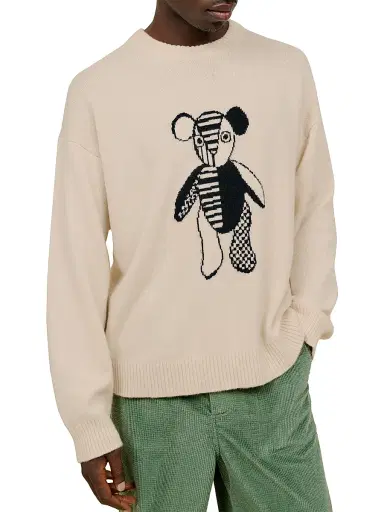 The Elder Statesman Men's Teddy Cashmere Knit Sweater - Black | Thumbnail 3 The Elder Statesman Men's Teddy Cashmere Knit Sweater - Black | Thumbnail 3