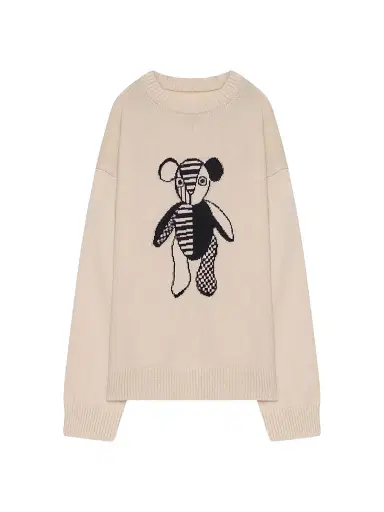 The Elder Statesman Men's Teddy Cashmere Knit Sweater - Black | Thumbnail 1 The Elder Statesman Men's Teddy Cashmere Knit Sweater - Black | Thumbnail 1
