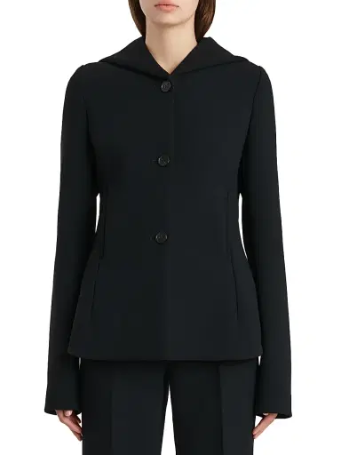Khaite Women's June Hooded Peplum Jacket - Black | Thumbnail 3 Khaite Women's June Hooded Peplum Jacket - Black | Thumbnail 3