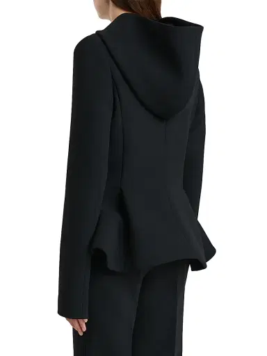 Khaite Women's June Hooded Peplum Jacket - Black | Thumbnail 4 Khaite Women's June Hooded Peplum Jacket - Black | Thumbnail 4