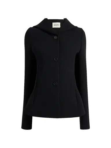 Khaite Women's June Hooded Peplum Jacket - Black | Thumbnail 1 Khaite Women's June Hooded Peplum Jacket - Black | Thumbnail 1
