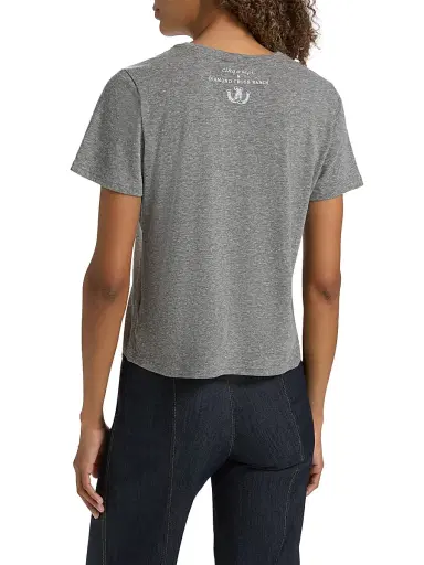 Cinq à Sept Women's Embellished Cowgirls Do It Better Shrunken T-Shirt - Charcoal Heather Grey | Thumbnail 5 Cinq à Sept Women's Embellished Cowgirls Do It Better Shrunken T-Shirt - Charcoal Heather Grey | Thumbnail 5