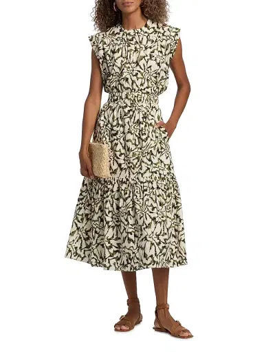MISA Los Angeles Women's Itzel Floral Midi-Skirt - Abstract Flora Burst | Thumbnail 2 MISA Los Angeles Women's Itzel Floral Midi-Skirt - Abstract Flora Burst | Thumbnail 2