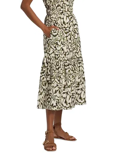 MISA Los Angeles Women's Itzel Floral Midi-Skirt - Abstract Flora Burst | Thumbnail 4 MISA Los Angeles Women's Itzel Floral Midi-Skirt - Abstract Flora Burst | Thumbnail 4