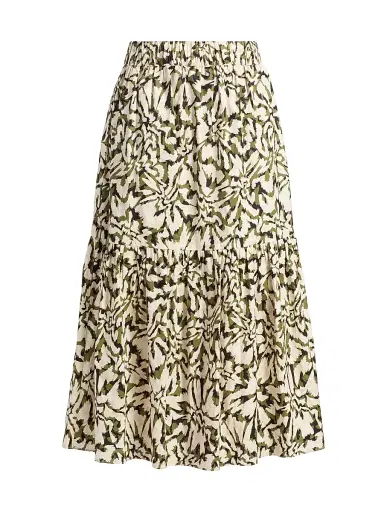 MISA Los Angeles Women's Itzel Floral Midi-Skirt - Abstract Flora Burst | Thumbnail 1 MISA Los Angeles Women's Itzel Floral Midi-Skirt - Abstract Flora Burst | Thumbnail 1