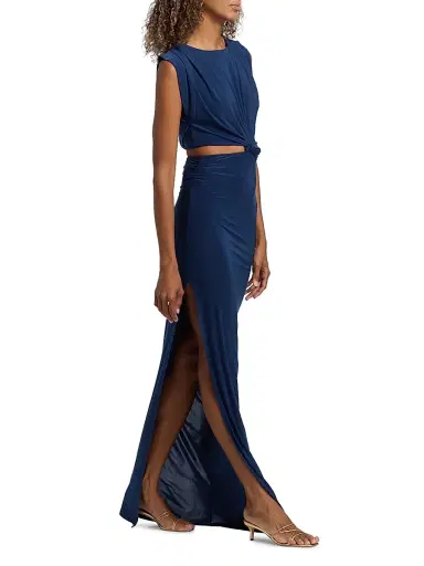 MISA Los Angeles Women's Yvette Draped Cut-Out Maxi Dress - Navy | Thumbnail 2 MISA Los Angeles Women's Yvette Draped Cut-Out Maxi Dress - Navy | Thumbnail 2