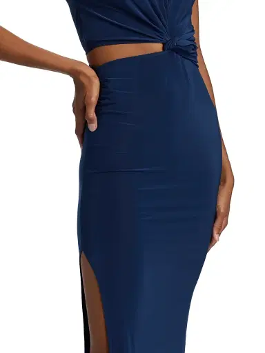 MISA Los Angeles Women's Yvette Draped Cut-Out Maxi Dress - Navy | Thumbnail 6 MISA Los Angeles Women's Yvette Draped Cut-Out Maxi Dress - Navy | Thumbnail 6