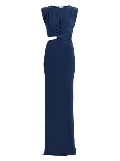 MISA Los Angeles Women's Yvette Draped Cut-Out Maxi Dress - Navy | Thumbnail 1 MISA Los Angeles Women's Yvette Draped Cut-Out Maxi Dress - Navy | Thumbnail 1