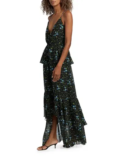Misa Los Angeles Women's Linda Floral Chiffon Ruffle Maxi Dress - Morning Glory Lattice | Thumbnail 4 Misa Los Angeles Women's Linda Floral Chiffon Ruffle Maxi Dress - Morning Glory Lattice | Thumbnail 4