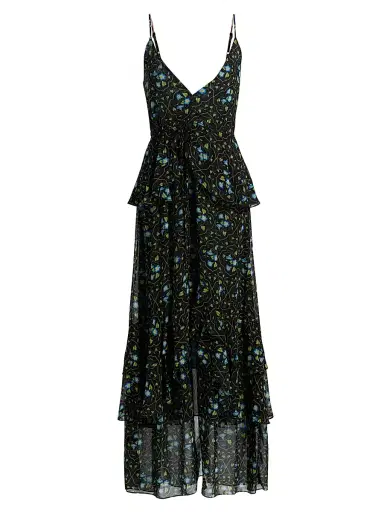 Misa Los Angeles Women's Linda Floral Chiffon Ruffle Maxi Dress - Morning Glory Lattice | Thumbnail 1 Misa Los Angeles Women's Linda Floral Chiffon Ruffle Maxi Dress - Morning Glory Lattice | Thumbnail 1