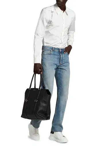 McQueen Men's T-Bar Harness Shirt - Optical White | Thumbnail 2 McQueen Men's T-Bar Harness Shirt - Optical White | Thumbnail 2
