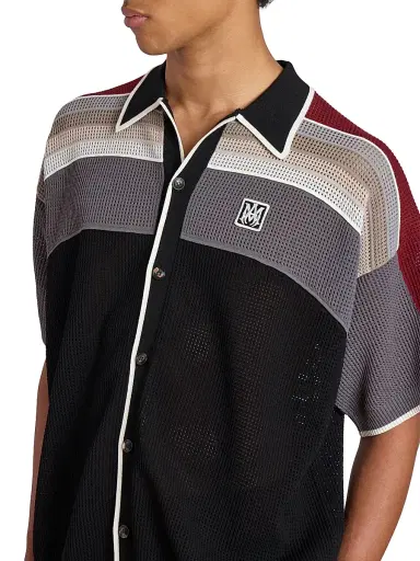Amiri Men's MA Waffle-Knit Sport Shirt - Black | Thumbnail 6 Amiri Men's MA Waffle-Knit Sport Shirt - Black | Thumbnail 6