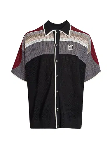 Amiri Men's MA Waffle-Knit Sport Shirt - Black | Thumbnail 1 Amiri Men's MA Waffle-Knit Sport Shirt - Black | Thumbnail 1