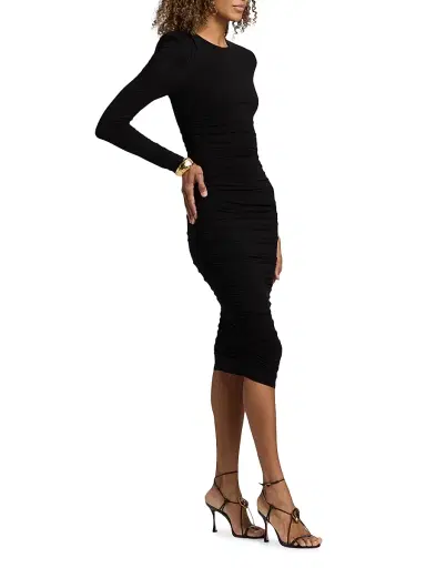 L'Agence Women's Paityn Shirred Midi-Dress | Thumbnail 4 L'Agence Women's Paityn Shirred Midi-Dress | Thumbnail 4