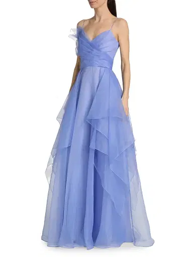 Theia Women's Adessia Strapless Tiered Gown - Deep Periwinkle | Thumbnail 4 Theia Women's Adessia Strapless Tiered Gown - Deep Periwinkle | Thumbnail 4