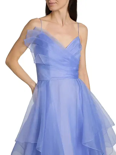 Theia Women's Adessia Strapless Tiered Gown - Deep Periwinkle | Thumbnail 6 Theia Women's Adessia Strapless Tiered Gown - Deep Periwinkle | Thumbnail 6