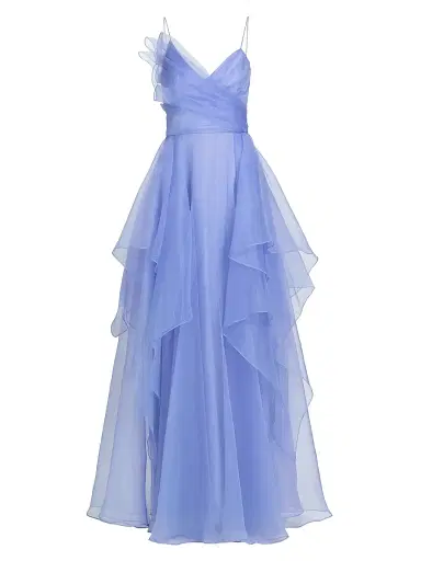 Theia Women's Adessia Strapless Tiered Gown - Deep Periwinkle | Thumbnail 1 Theia Women's Adessia Strapless Tiered Gown - Deep Periwinkle | Thumbnail 1