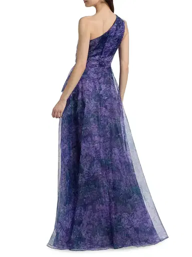 Theia Women's Orania Organza One-Shoulder Gown - Botanic Twilight | Thumbnail 5 Theia Women's Orania Organza One-Shoulder Gown - Botanic Twilight | Thumbnail 5