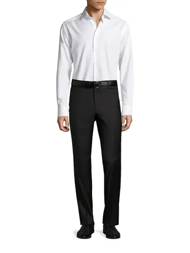 Brioni Men's Solid Wool Trousers - Black Grey | Thumbnail 2 Brioni Men's Solid Wool Trousers - Black Grey | Thumbnail 2