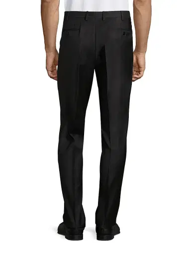 Brioni Men's Solid Wool Trousers - Black Grey | Thumbnail 3 Brioni Men's Solid Wool Trousers - Black Grey | Thumbnail 3