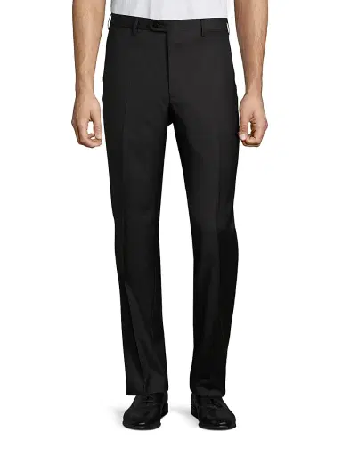 Brioni Men's Solid Wool Trousers - Black Grey | Thumbnail 1 Brioni Men's Solid Wool Trousers - Black Grey | Thumbnail 1