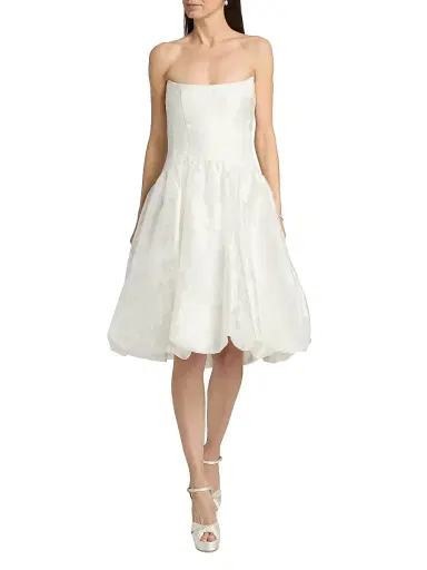 Amsale Women's Floral Satin Cocktail Minidress - | Thumbnail 3 Amsale Women's Floral Satin Cocktail Minidress - | Thumbnail 3
