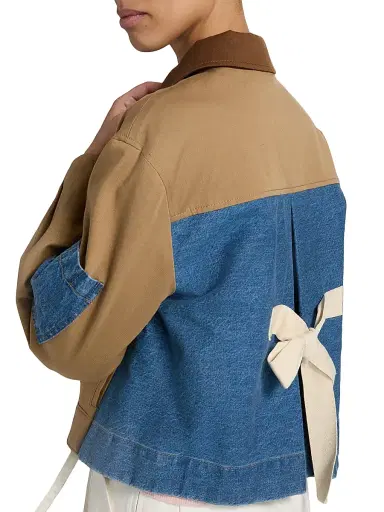 Tanya Taylor Women's Gabe Denim-Back Jacket - Dark Khaki | Thumbnail 6 Tanya Taylor Women's Gabe Denim-Back Jacket - Dark Khaki | Thumbnail 6