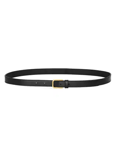 Saint Laurent Women's Minimal Belt in Smooth Leather - Black - Size 28 | Thumbnail 2 Saint Laurent Women's Minimal Belt in Smooth Leather - Black - Size 28 | Thumbnail 2