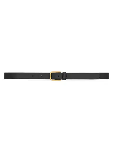 Saint Laurent Women's Minimal Belt in Smooth Leather - Black - Size 28 | Thumbnail 1 Saint Laurent Women's Minimal Belt in Smooth Leather - Black - Size 28 | Thumbnail 1