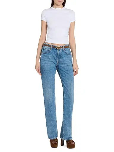 Saint Laurent Women's Oval Buckle Thin Belt in Suede - Brown Coffee | Thumbnail 2 Saint Laurent Women's Oval Buckle Thin Belt in Suede - Brown Coffee | Thumbnail 2