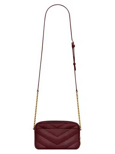 Saint Laurent Women's Lambskin Loulou Mini Crossbody Bag - Rouge Cabernet | Thumbnail 2 Saint Laurent Women's Lambskin Loulou Mini Crossbody Bag - Rouge Cabernet | Thumbnail 2