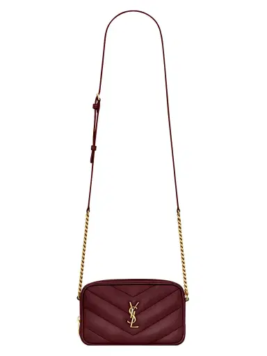 Saint Laurent Women's Lambskin Loulou Mini Crossbody Bag - Rouge Cabernet | Thumbnail 1 Saint Laurent Women's Lambskin Loulou Mini Crossbody Bag - Rouge Cabernet | Thumbnail 1