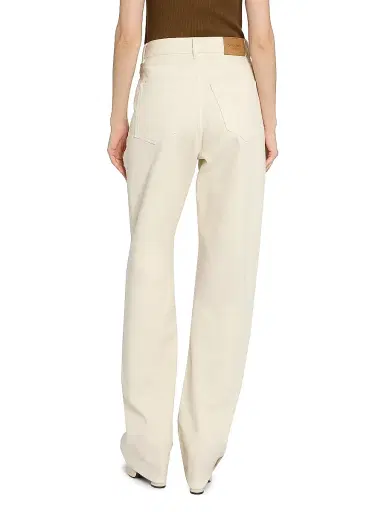 Saint Laurent Women's V-Waist Long Baggy Jeans - French Vanilla | Thumbnail 5 Saint Laurent Women's V-Waist Long Baggy Jeans - French Vanilla | Thumbnail 5